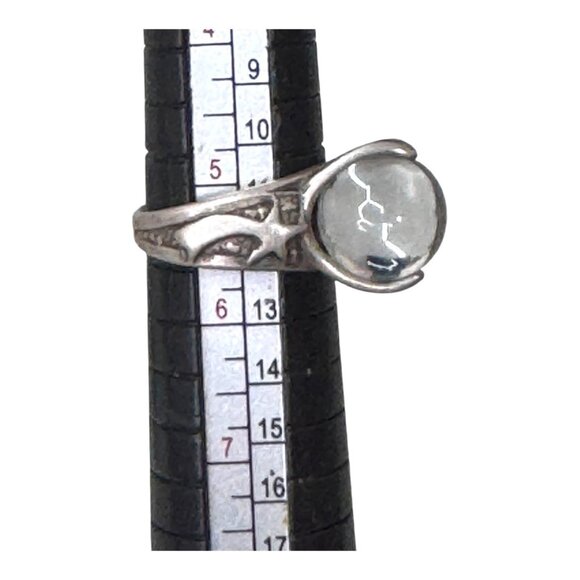 Vintage Sterling Silver Rock Crystal Pools Of Light Ring Shooting Star Size 5.25 - Picture 6 of 10